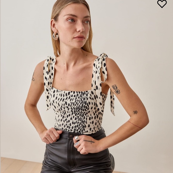 Reformation Ellora Top in Cheetah, sz 12 - Picture 15 of 16